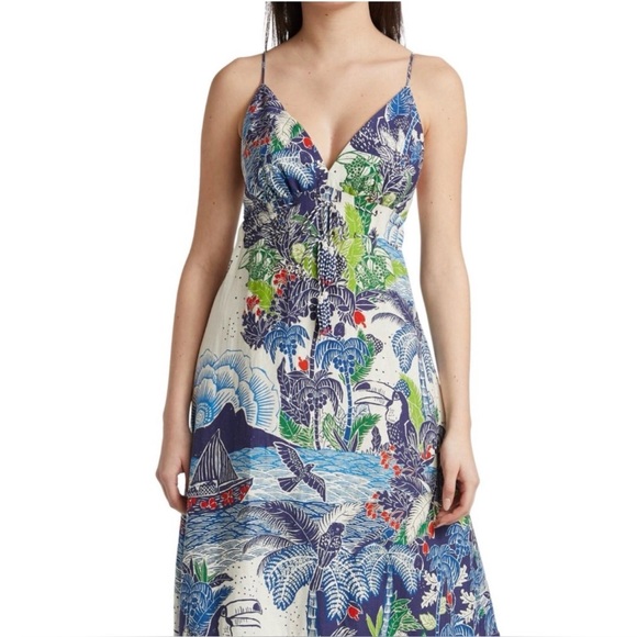 FARM Rio Dresses & Skirts - Farm Rio Tropical Print Midi Dress, Size M